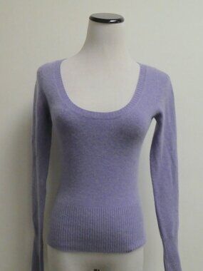 CHRISTOPHER FISCHER lavender scoop cashmere stretch sweater XS